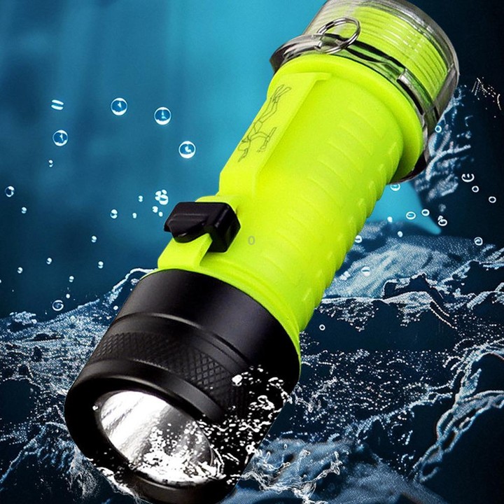 80m Waterproof Diving Flashlight Amphibious LED Light for Outdoor and Underwater Use External Battery Version