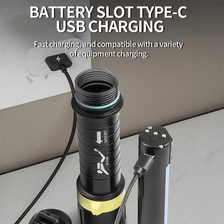 XHP70 LED IPX8 Waterproof High-Power Diving Flashlight Magnetic Control Switch Rechargeable Dive Light Built In 21700 Battery