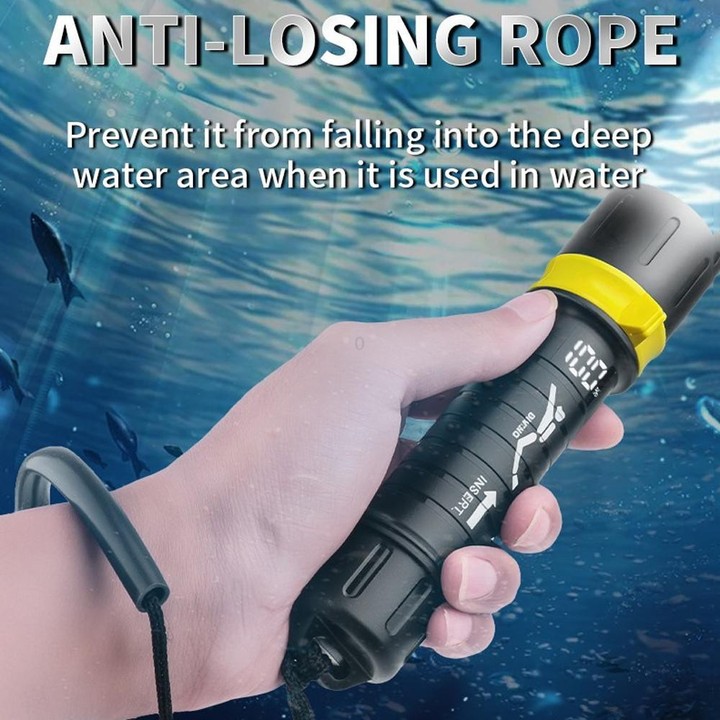 XHP70 LED IPX8 Waterproof High-Power Diving Flashlight Magnetic Control Switch Rechargeable Dive Light Built In 21700 Battery