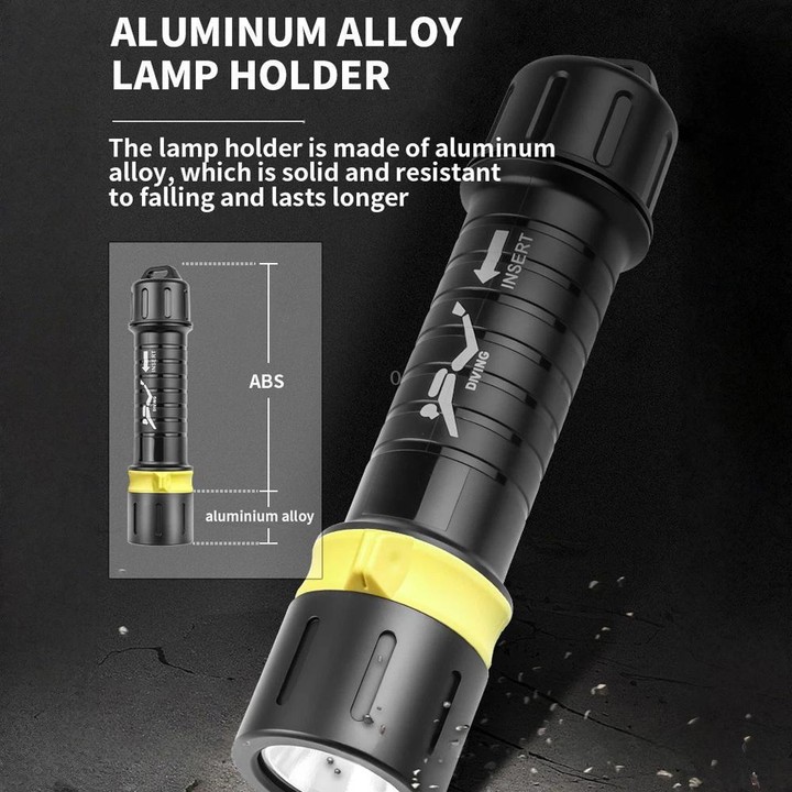 XHP70 LED IPX8 Waterproof High-Power Diving Flashlight Magnetic Control Switch Rechargeable Dive Light Built In 21700 Battery