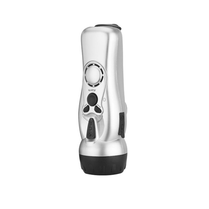 SB-3030E Outdoor LED Hand-Cranked Rechargeable Flashlight Emergency Lighting Radio(Silver)