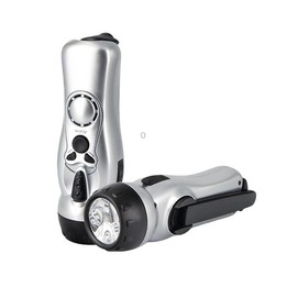SB-3030E Outdoor LED Hand-Cranked Rechargeable Flashlight Emergency Lighting Radio(Silver)