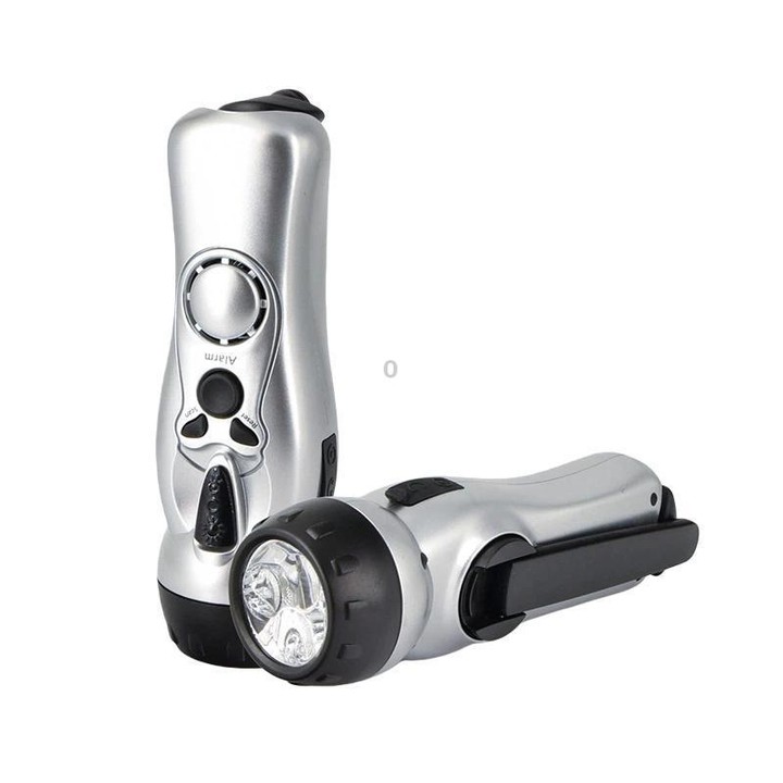 SB-3030E Outdoor LED Hand-Cranked Rechargeable Flashlight Emergency Lighting Radio(Silver)