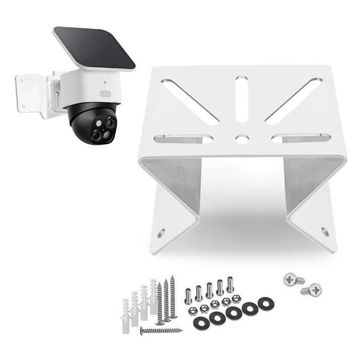 Stainless Steel Security Camera Corner Mount For Eufy SoloCam S340 / Reolink Trackmix / TP-Link Tapo C425 / C500(White)