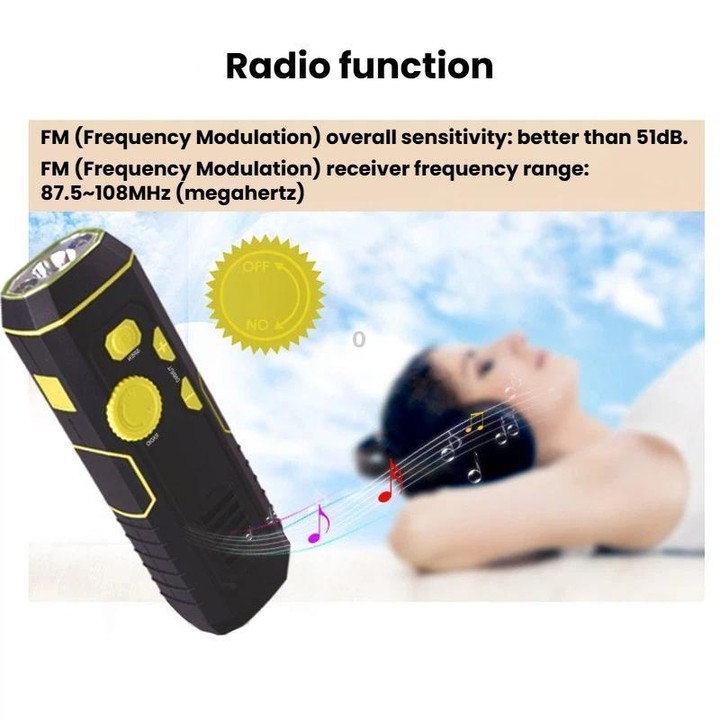 SB-5032E Outdoor Multi-Functional Flashlight Emergency Alarm Torch With Radio(Orange)