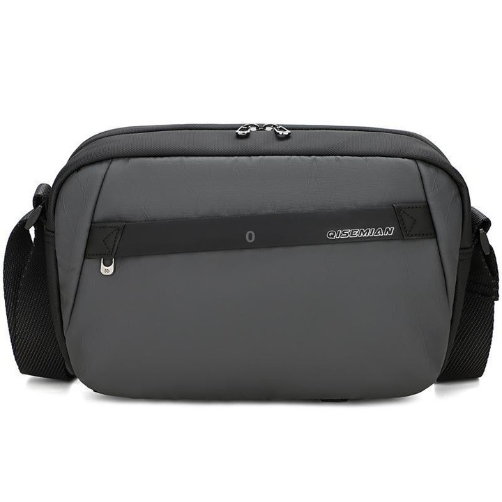 QISEMIAN Men Messenger Camera Bag Water-Resistant DSLR Photography Sling Bag With Removable Dividers & Tripod Mount(Gray)