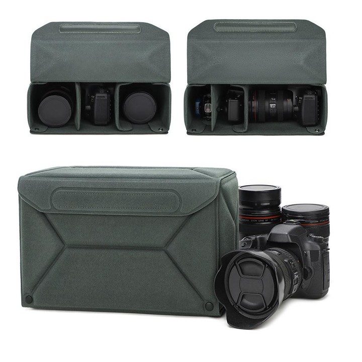 Modular Multi-Purpose Camera Insert Bag Eco-Friendly Protective Case for Mirrorless/DSLR Cameras and Lenses, Size: M Black