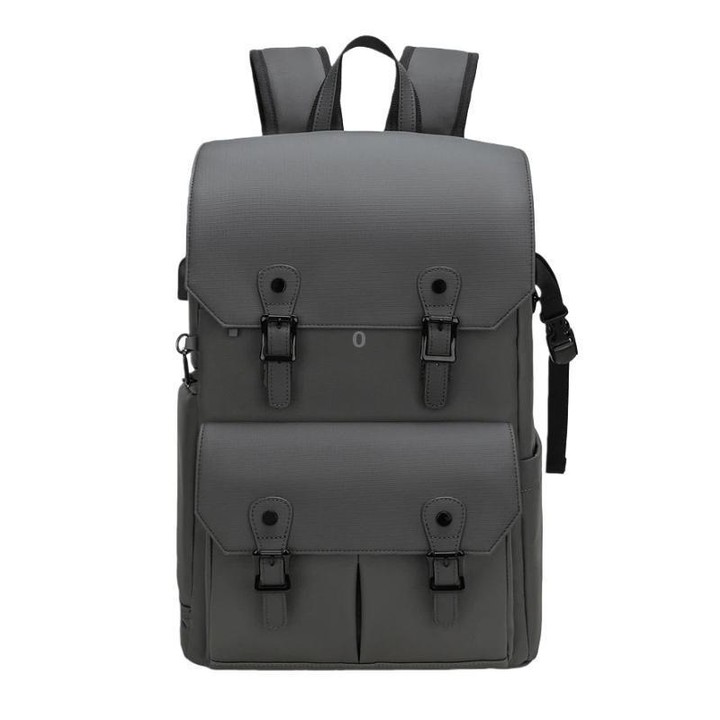 AK818 Waterproof Anti-Theft Dual-Shoulder Camera Bag Large-Capacity Photography Backpack(Grey)