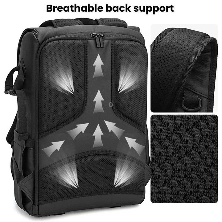 AK818 Waterproof Anti-Theft Dual-Shoulder Camera Bag Large-Capacity Photography Backpack(Grey)