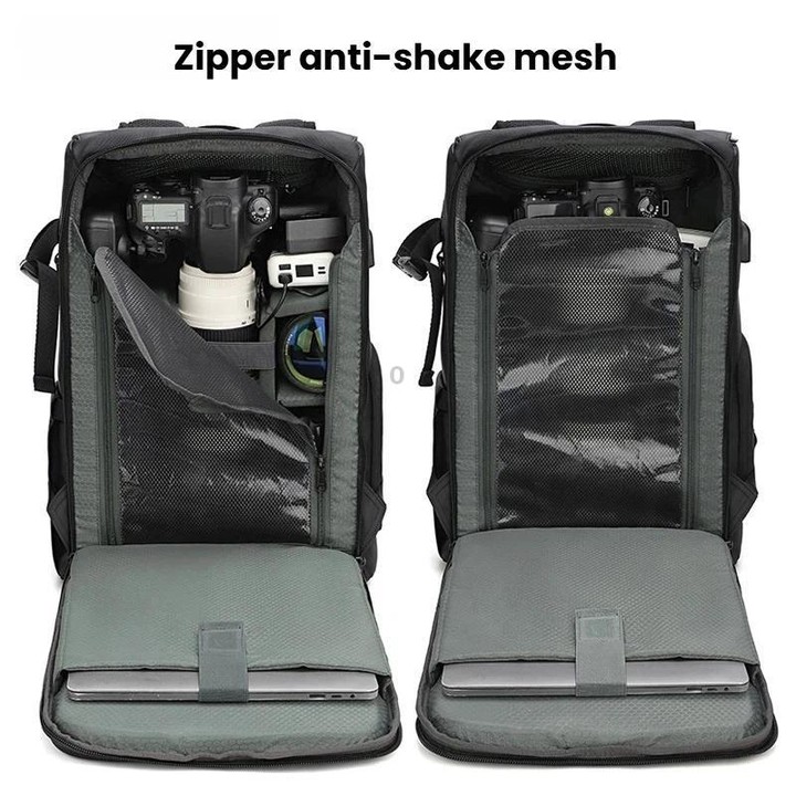 AK818 Waterproof Anti-Theft Dual-Shoulder Camera Bag Large-Capacity Photography Backpack(Green)