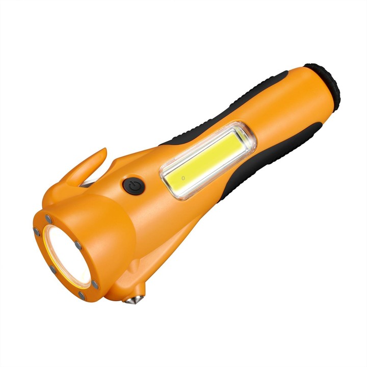 Multifunctional Emergency High-Intensity Magnetic COB Work Light with Car Safety Hammer(Orange)