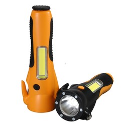 Multifunctional Emergency High-Intensity Magnetic COB Work Light with Car Safety Hammer(Orange)