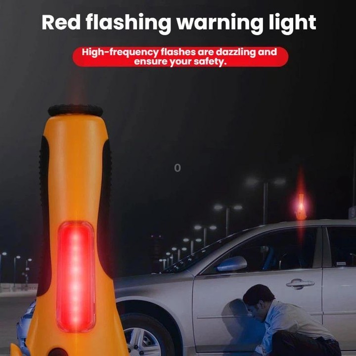 Multifunctional Emergency High-Intensity Magnetic COB Work Light with Car Safety Hammer(Orange)