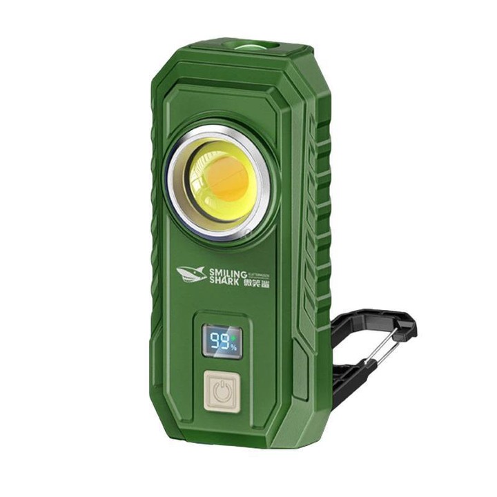SMILING SHARK GZ-5126-S Digital Display Magnetic Flashlight With Hook Outdoor High-Brightness Work Light(Green)