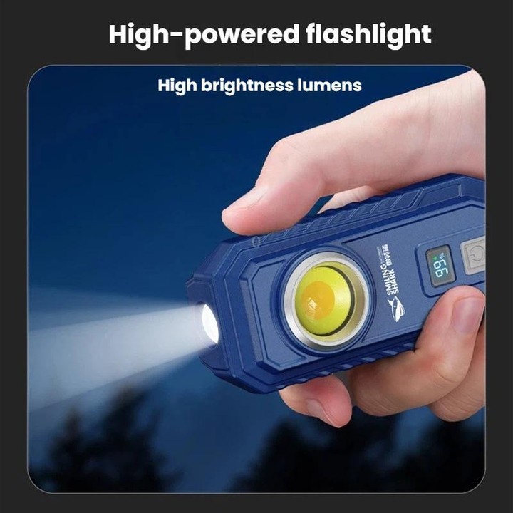 SMILING SHARK GZ-5126-S Digital Display Magnetic Flashlight With Hook Outdoor High-Brightness Work Light(Green)