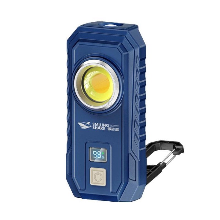 SMILING SHARK GZ-5126-S Digital Display Magnetic Flashlight With Hook Outdoor High-Brightness Work Light(Blue)