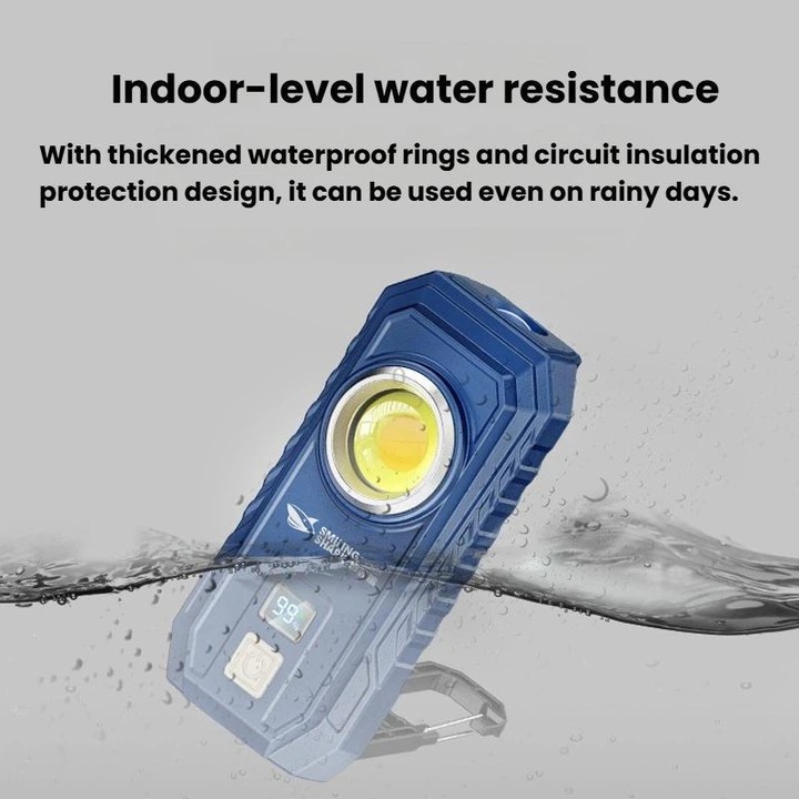 SMILING SHARK GZ-5126-S Digital Display Magnetic Flashlight With Hook Outdoor High-Brightness Work Light(Blue)