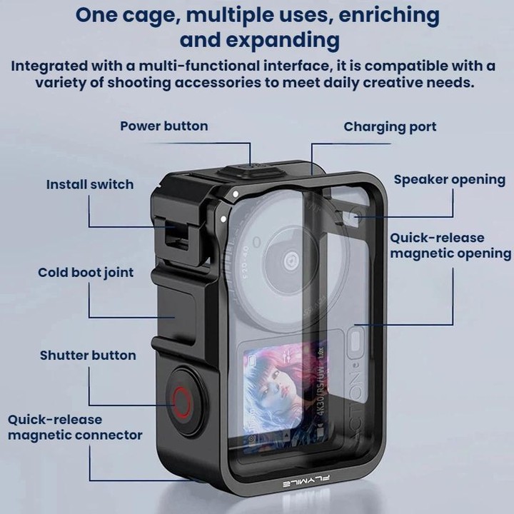For DJI Osmo Action 6 Flymile Sports Camera Expansion Protective Case(AC6028)