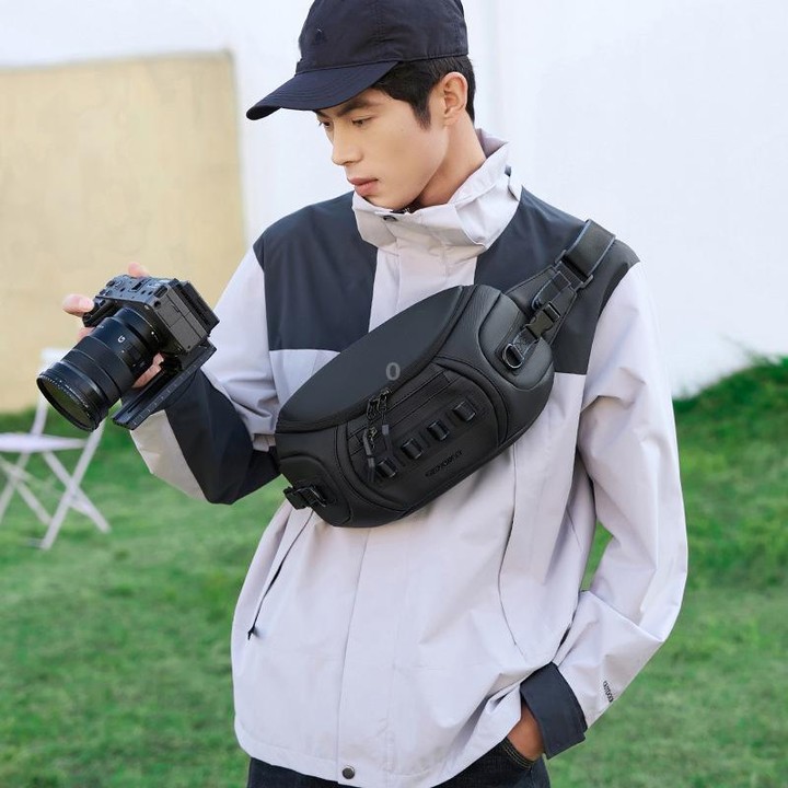 QISEMIAN Chest Shoulder Camera Bag For Men with Removable Dividers Urban Commute Messenger Bag(Green)