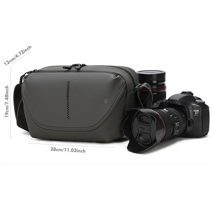 QISEMIAN All-in-One Mens Photography Sling Bag with Removable Camera Insert & Tripod Holder(Gray)