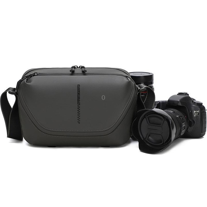 QISEMIAN All-in-One Mens Photography Sling Bag with Removable Camera Insert & Tripod Holder(Gray)
