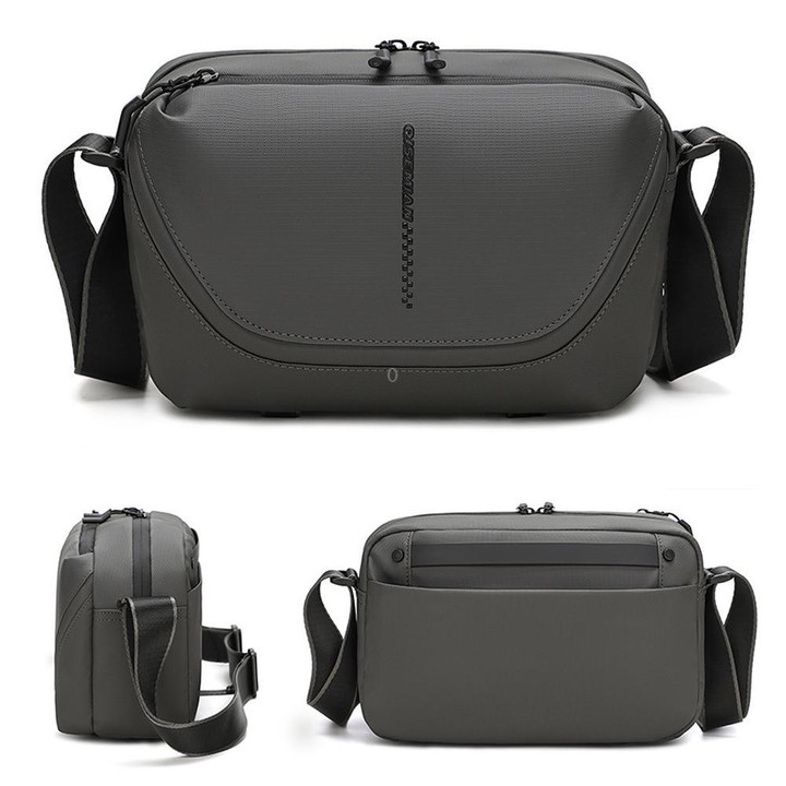 QISEMIAN All-in-One Mens Photography Sling Bag with Removable Camera Insert & Tripod Holder(Gray)