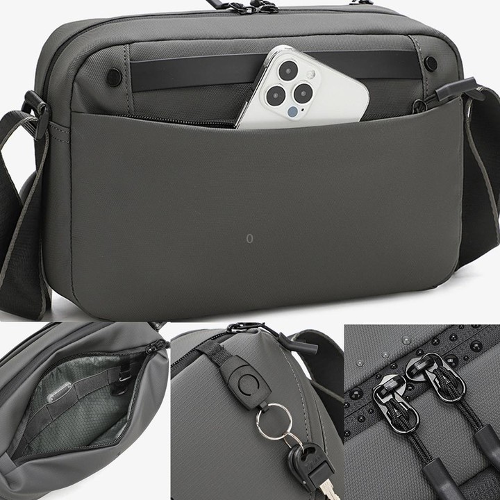 QISEMIAN All-in-One Mens Photography Sling Bag with Removable Camera Insert & Tripod Holder(Green)