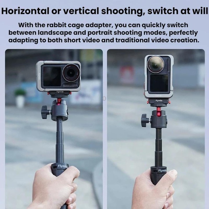 For DJI Osmo Action 3 / 4 / 5 Pro Flymile Magnetic Quick-Release Expansion Adapter Base(Black)