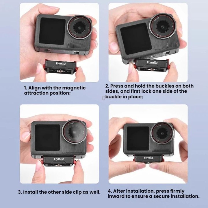 For DJI Osmo Action 3 / 4 / 5 Pro Flymile Magnetic Quick-Release Expansion Adapter Base(Black)