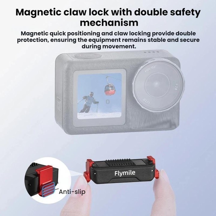 For DJI Osmo Action 3 / 4 / 5 Pro Flymile Magnetic Quick-Release Expansion Adapter Base(Black)