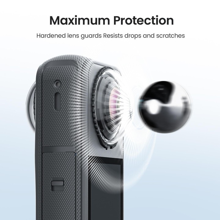 For Insta360 X4 Air AMagisn Standard Lens Guards Snap-On Protective Glass Lens Protector Replacement Accessory(Clear)