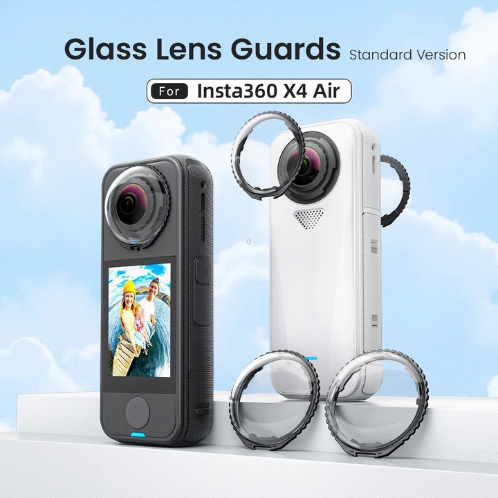 For Insta360 X4 Air AMagisn Standard Lens Guards Snap-On Protective Glass Lens Protector Replacement Accessory(Clear)