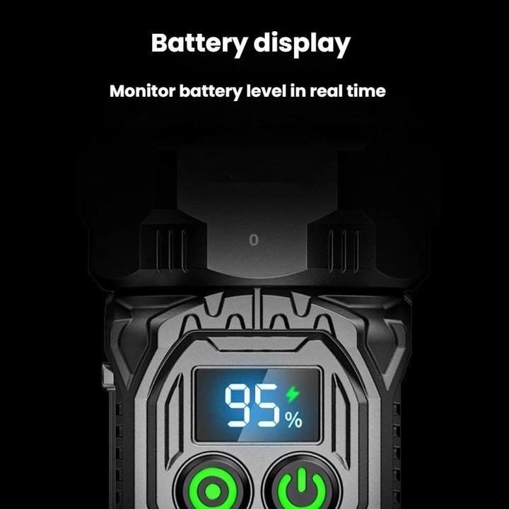 SMILING SHARK High-Brightness Flashlight With Power Display Outdoor Long-Range Spotlight, Spec: COB Side Light
