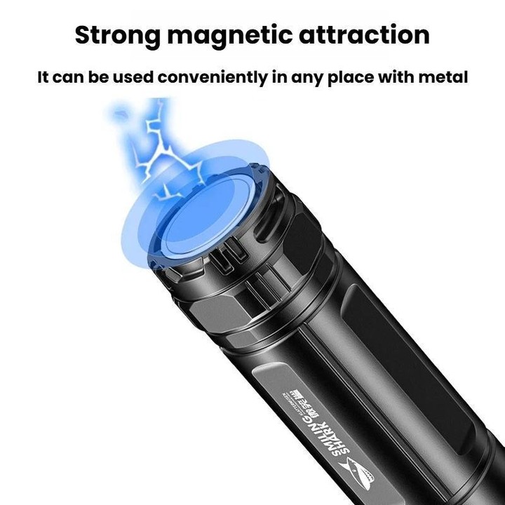SMILING SHARK High-Brightness Flashlight With Power Display Outdoor Long-Range Spotlight, Spec: COB Side Light