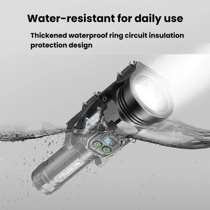 SMILING SHARK High-Brightness Flashlight With Power Display Outdoor Long-Range Spotlight, Spec: COB Side Light