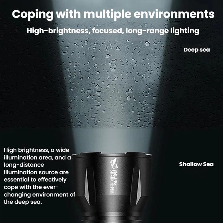 SMILING SHARK SD-Q20A High-Intensity Diving Flashlight Amphibious Magnetic Control Diving Light