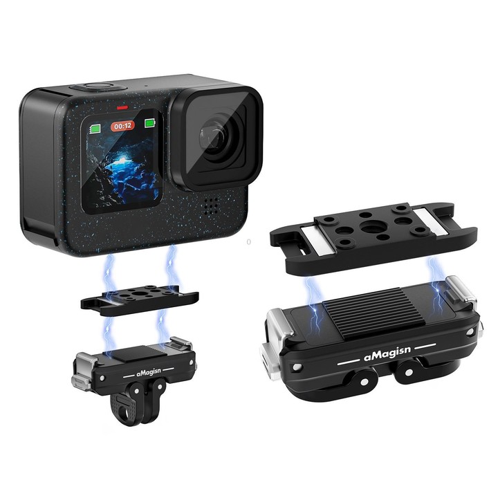 aMagisn Metal Magnetic Quick Release Kit For GoPro HERO12 Black /11 Black /11 Black mini /10 Black /9 Black /8 Black / Max(Black