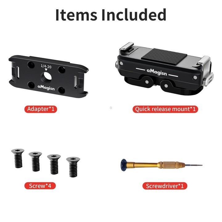 aMagisn Metal Magnetic Quick Release Kit For GoPro HERO12 Black /11 Black /11 Black mini /10 Black /9 Black /8 Black / Max(Black