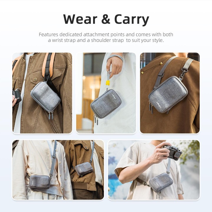 aMagisn Universal Case Bag For Action Camera Street Photography Grip Kit With Shoulder Strap(Gray)