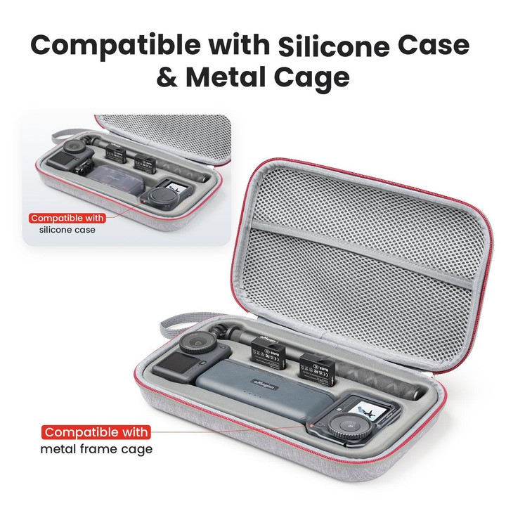 For DJI Osmo Action 6 aMagisn Medium Hard Shell Carrying Case with Removable Foam Insert(Gray)