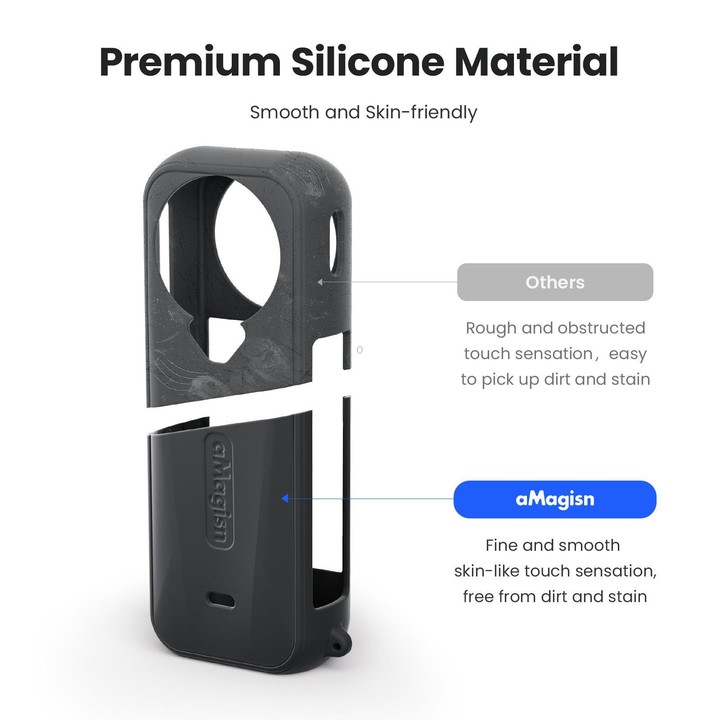 For Insta360 X4 Air Camera aMagisn Silicone Case Gray