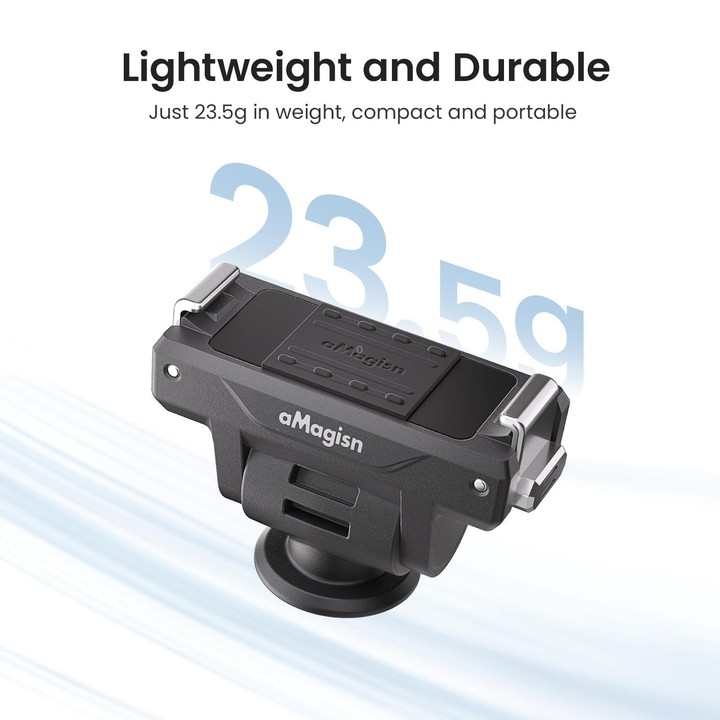 AMagisn Adjustable Quick Release Adapter For DJI Osmo 360/Action 5 Pro/4/3 - 4-Level Fast Perspective Switch(Black)