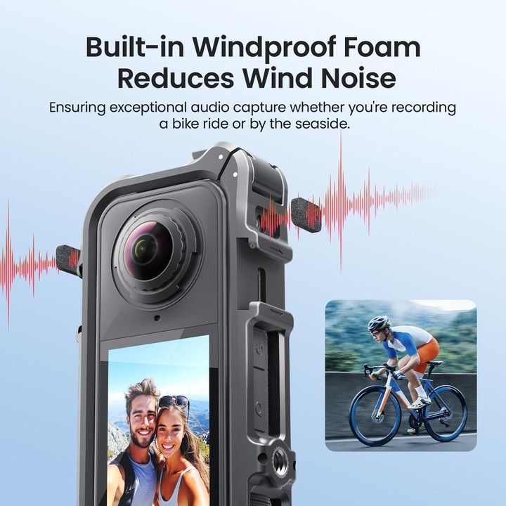 For Insta360 X4 Air AMagisn Camera Cage Plastic Expansion Frame With Windproof Foam(Black)