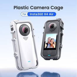 For Insta360 X4 Air AMagisn Camera Cage Plastic Expansion Frame With Windproof Foam(Gray White)
