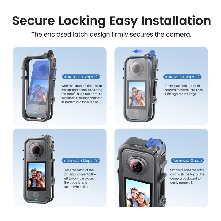 For Insta360 X4 Air AMagisn Camera Cage Plastic Expansion Frame With Windproof Foam(Gray White)