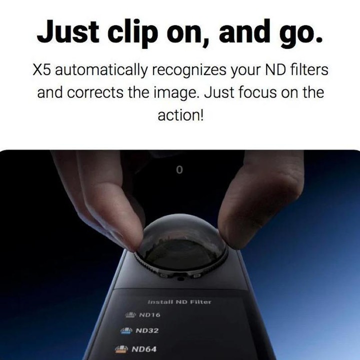 For Insta360 X5 2pcs /Box Panoramic Action Camera Filters Neutral Density Filters Glass Protective Filters, Spec: ND16