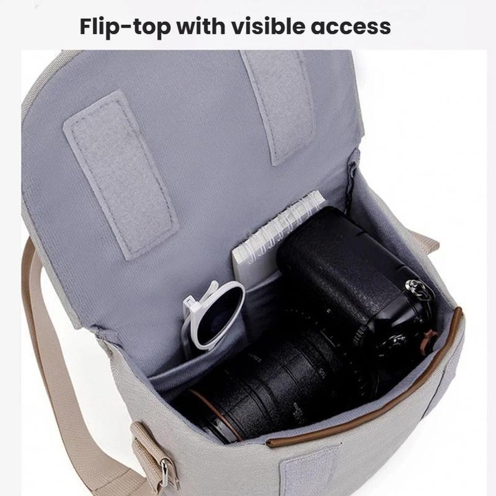 Single Shoulder Camera Bag Waterproof Vintage Universal Camera Crossbody Bag(Black)