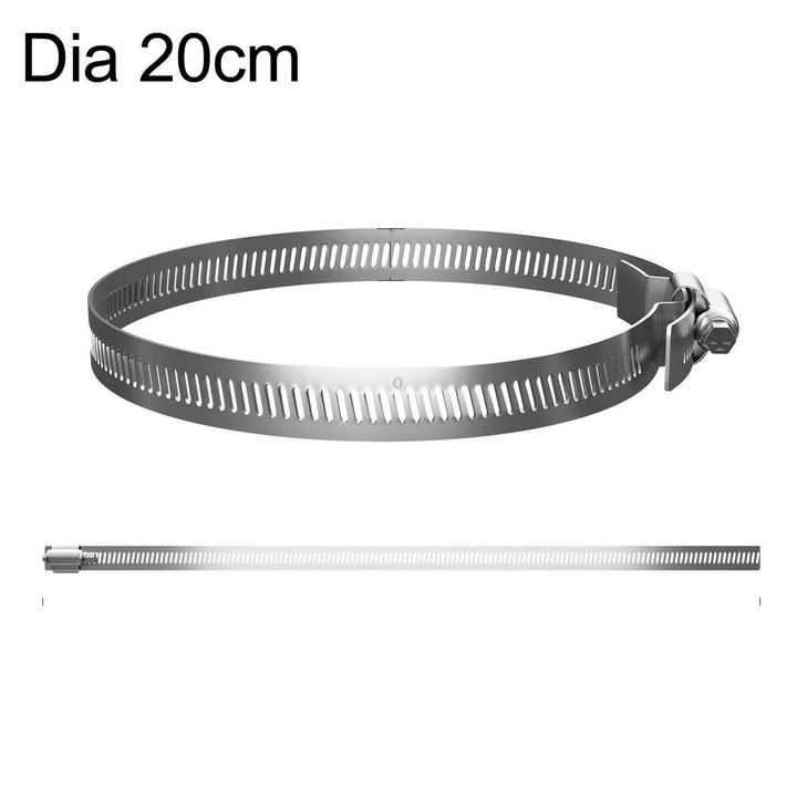 Stainless Steel Pole Mount Hose Clamps 12mm Width Heavy Duty Adjustable Strap for Junction Box Bracket Diameter 20cm