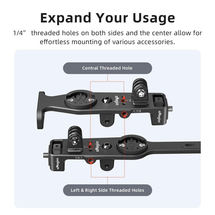 aMagisn BR02 Integrated Handlebars Action Camera Speedometer Cycling Mount