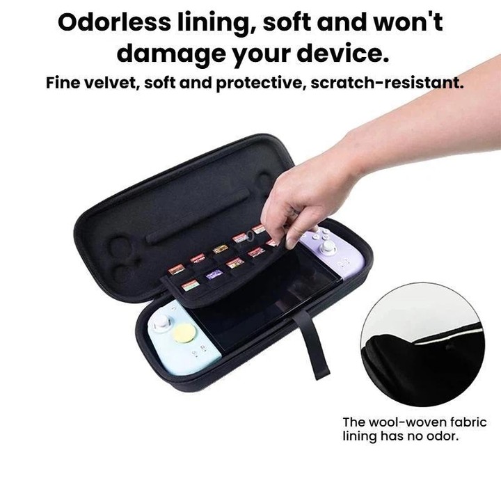 For Nintendo Switch / Switch Oled MOBAPAD M6-HD Portable Anti-Drop Handle Organizer Case(Black)